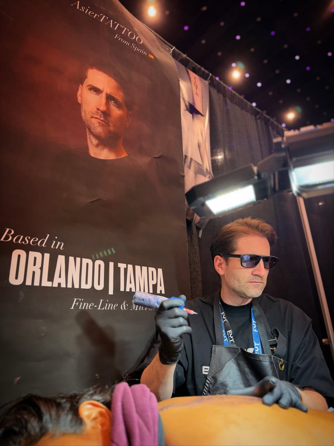 Asier working at expo