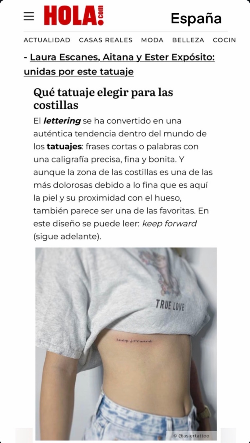 HOLA!, Qué tatuaje elegir para las costillas featuring @asiertattoo